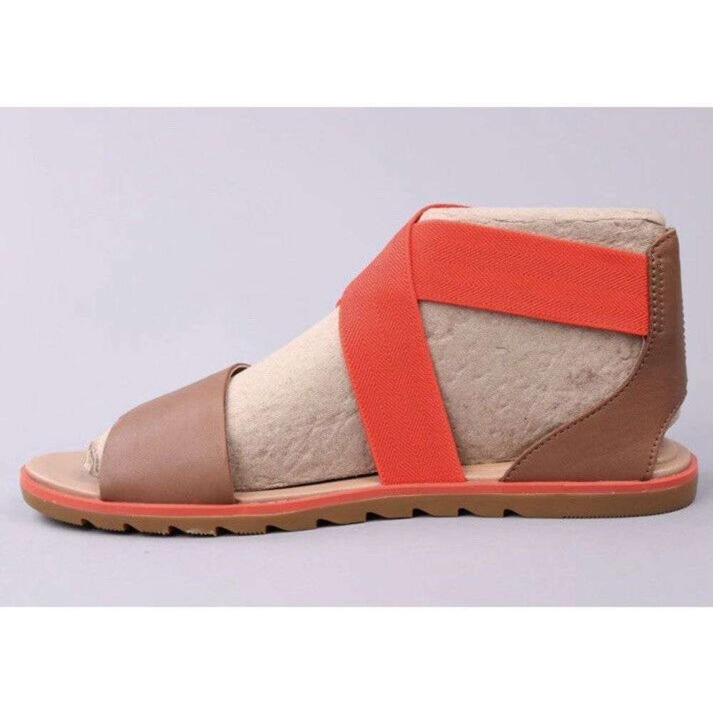 Sorel Womens Sz 7M Ella II Red/Rouge Sandals Ankle Cross Strap Strappy Flats NIB - Picture 5 of 16